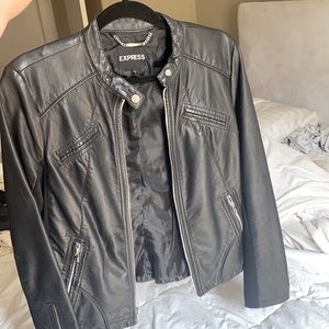 Black leather jacket